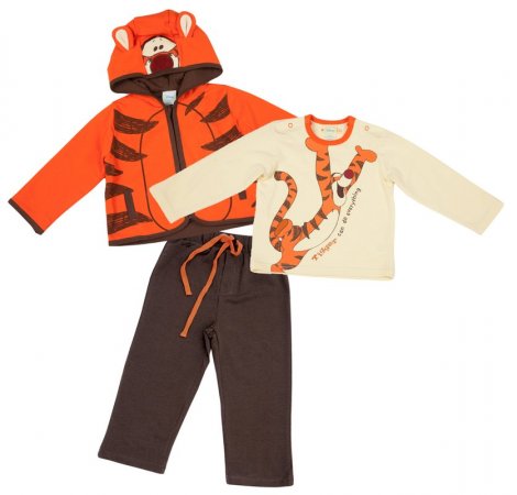 Оранжевый комплект: толстовка, боди, брюки /
толстовка, футболка с длинным рукавом, брюки для мальчика PlayToday Baby 617018, вид 1
