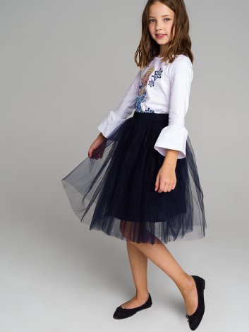 Белая блузка трикотажная для девочки PlayToday Tween 094003, вид 7