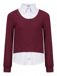 Бордовая блузка-обманка для девочки Stylish Amadeo AB088R