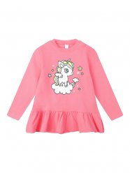 Розовая футболка с длинным рукавом для девочки PlayToday Baby 120323012