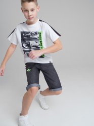 Черные шорты джинсовые для мальчика PlayToday Tween 12111466