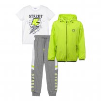 Белый комплект: брюки, куртка, футболка для мальчика PlayToday Tween 12111467
