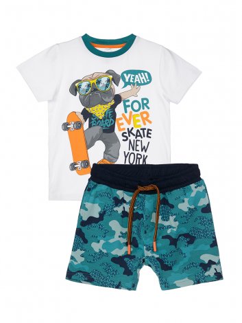 Белый комплект: футболка, шорты для мальчика PlayToday 12112302, вид 2