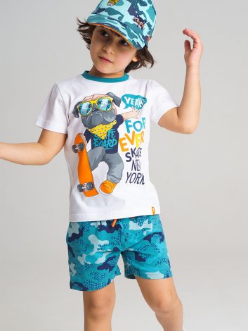 Белый комплект: футболка, шорты для мальчика PlayToday 12112302, вид 3