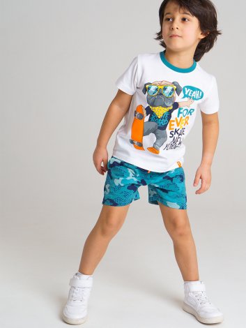 Белый комплект: футболка, шорты для мальчика PlayToday 12112302, вид 4
