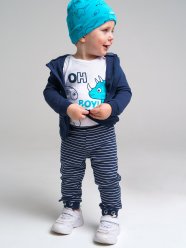 Разноцветный комплект: боди, толстовка, штанишки для мальчика PlayToday Baby 12119018