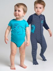 Темно-синий комплект: боди, комбинезон для мальчика PlayToday Baby 12119021