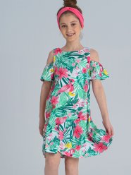 Разноцветное платье для девочки PlayToday Tween 12121410