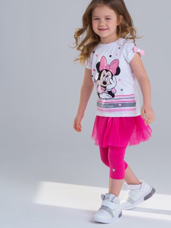 Ярко-розовая юбка-легинсы для девочки PlayToday 12122235, вид 3