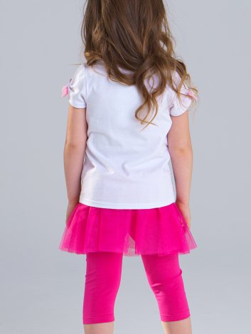 Ярко-розовая юбка-легинсы для девочки PlayToday 12122235, вид 6