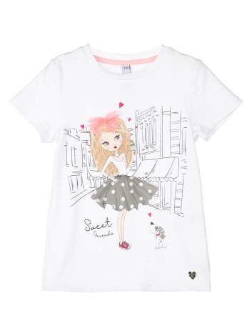 Белый комплект: футболка, легинсы для девочки PlayToday 12122261, вид 3