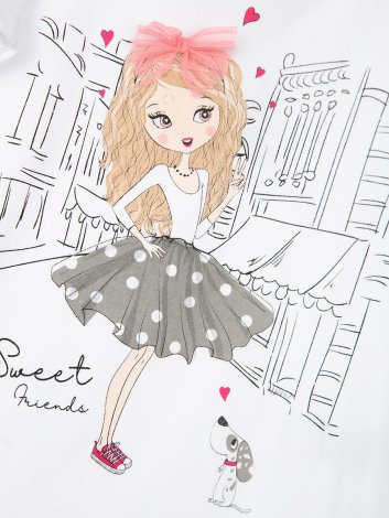 Белый комплект: футболка, легинсы для девочки PlayToday 12122261, вид 5