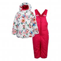 Розовый комплект: куртка, полукомбинезон для девочки PlayToday Baby 12123301