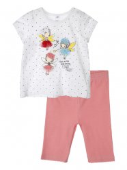 Белый комплект: футболка, легинсы для девочки PlayToday Baby 12123334