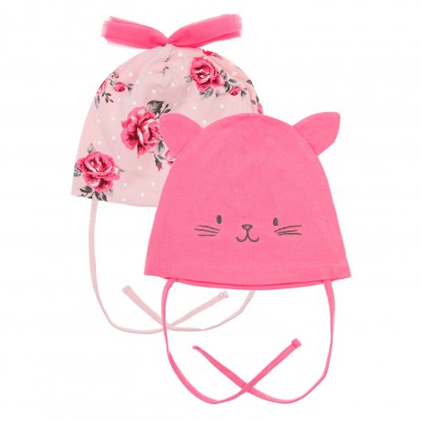 Светло-розовая шапка, 2 шт. в комплекте для девочки PlayToday Baby 12129021, вид 1