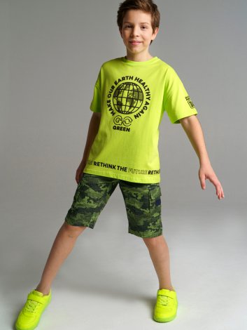 Светло-зеленая футболка для мальчика PlayToday Tween 12211001, вид 3