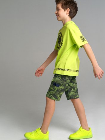 Светло-зеленая футболка для мальчика PlayToday Tween 12211001, вид 4