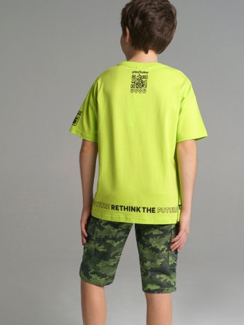 Светло-зеленая футболка для мальчика PlayToday Tween 12211001, вид 5