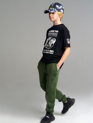 Темно-зеленые брюки для мальчика PlayToday Tween 12211009, вид 1