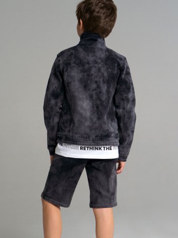 Черная куртка джинсовая для мальчика PlayToday Tween 12211030, вид 6