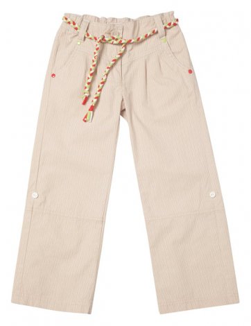 Бежевые брюки для девочки PlayToday 122110, вид 1