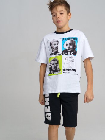 Черный комплект: футболка, шорты для мальчика PlayToday Tween 12211716, вид 1