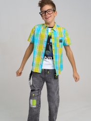 Голубая сорочка для мальчика PlayToday Tween 12211729