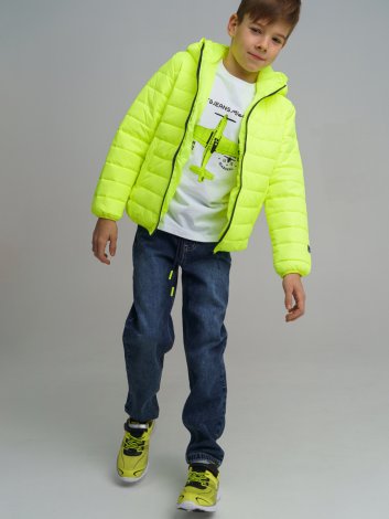 Желтый комплект: брюки джинсовые, куртка, футболка для мальчика PlayToday Tween 12211734, вид 2