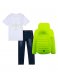 Желтый комплект: брюки джинсовые, куртка, футболка для мальчика PlayToday Tween 12211734, вид 8 превью