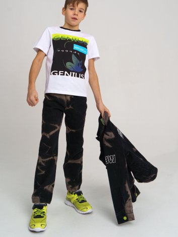Разноцветные брюки джинсовые для мальчика PlayToday Tween 12211740, вид 2