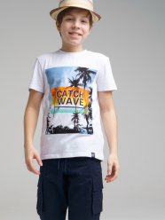 Белая футболка для мальчика PlayToday Tween 12211819