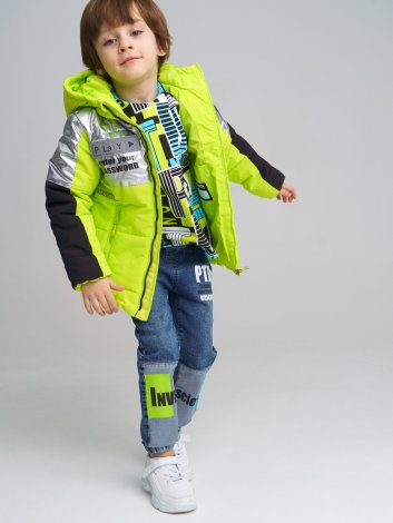 Светло-зеленая куртка для мальчика PlayToday 12212004, вид 6