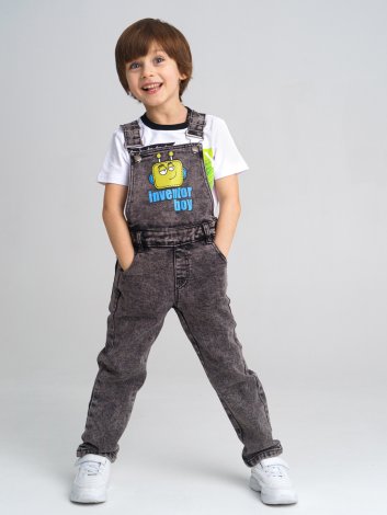 Разноцветный полукомбинезон джинсовый для мальчика PlayToday 12212014, вид 1