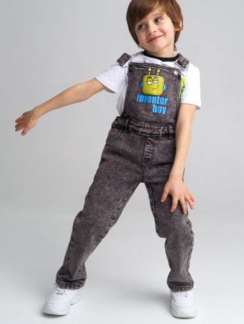 Разноцветный полукомбинезон джинсовый для мальчика PlayToday 12212014, вид 5