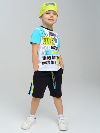 Черный комплект: футболка, шорты для мальчика PlayToday 12212028, вид 1