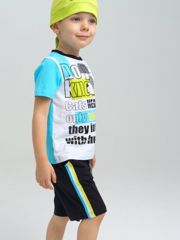 Черный комплект: футболка, шорты для мальчика PlayToday 12212028, вид 2