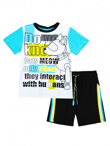 Черный комплект: футболка, шорты для мальчика PlayToday 12212028, вид 5