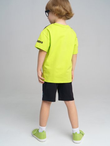Светло-зеленый комплект: футболка, шорты для мальчика PlayToday 12212030, вид 5