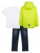 Желтый комплект: брюки джинсовые, куртка, футболка для мальчика PlayToday 12212047, вид 10 превью