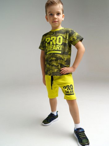 Светло-зеленый комплект: футболка, шорты для мальчика PlayToday 12212698, вид 2