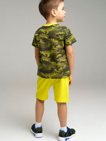Светло-зеленый комплект: футболка, шорты для мальчика PlayToday 12212698, вид 3