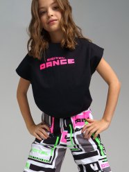 Черная футболка для девочки PlayToday Tween 12221040