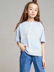 Голубая футболка для девочки PlayToday Tween 12221141