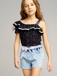 Черный топ для девочки PlayToday Tween 12221223