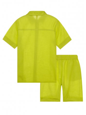Светло-зеленый комплект: рубашка, шорты для девочки PlayToday Tween 12221322, вид 2