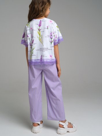 Фиолетовые брюки для девочки PlayToday Tween 12221323, вид 4