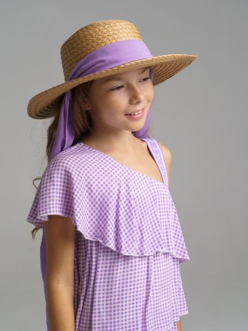 Бежевая шляпа соломенная для девочки PlayToday Tween 12221337, вид 1