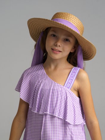 Бежевая шляпа соломенная для девочки PlayToday Tween 12221337, вид 4