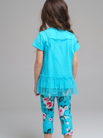 Голубой комплект: футболка, майка для девочки PlayToday 12222033, вид 4