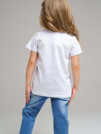 Белая футболка для девочки PlayToday 12222170, вид 4